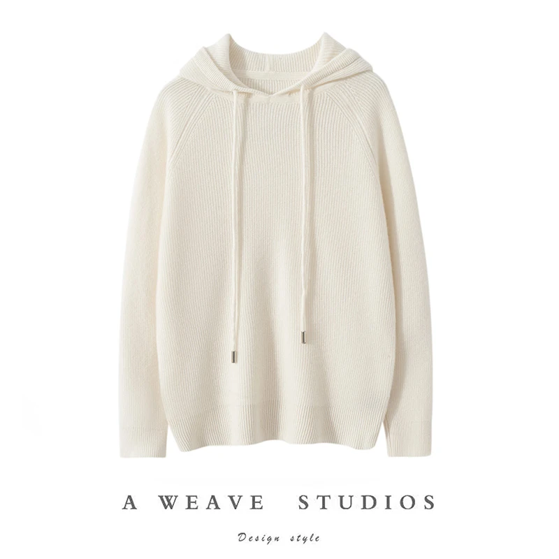 【100%纯山羊绒】无缝一体针织帽衫秋冬百搭时尚经典保暖加厚TY527