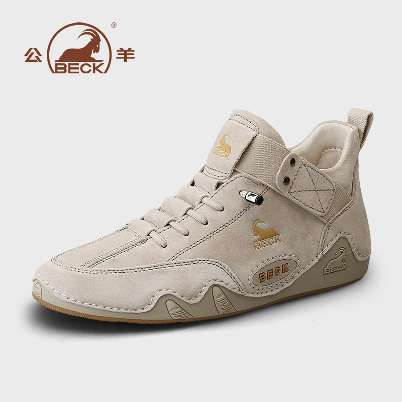 BECK/公羊新款款男士高帮真皮鞋软底意大利休闲皮鞋男潮鞋5109