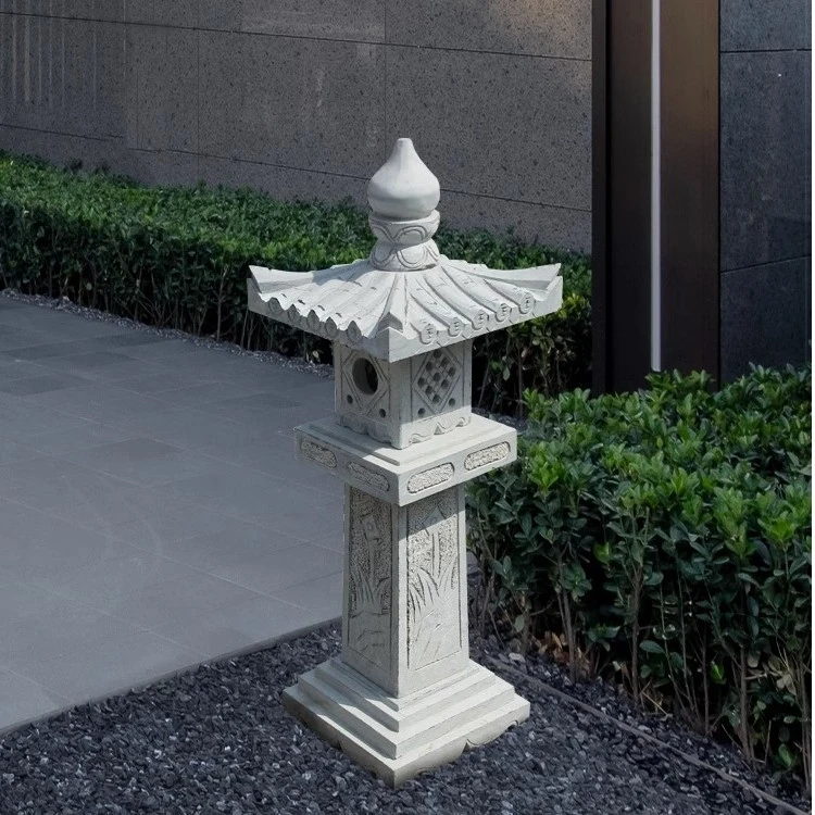 石灯庭院摆件日式室内石雕石灯笼厂家直销公园草坪灯中式庭院装饰