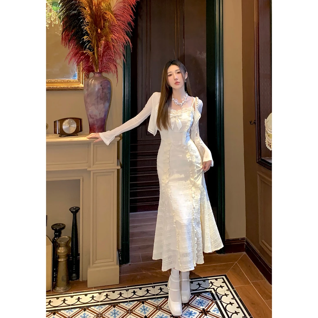 DREAM SEVEN77百搭气质显瘦蕾丝白色复古修身小众开衫QT74909