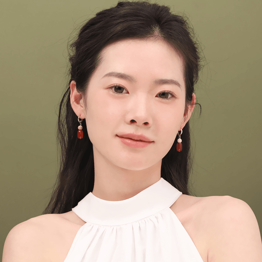 足银耳饰 红色999纯银耳圈女过年耳环冬季喜庆耳坠耳饰国风民族风