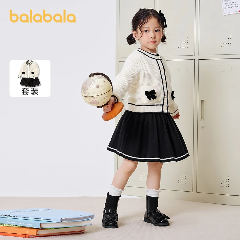 巴拉巴拉童装女童套装儿童针织两件套小童宝宝小香风208423104001