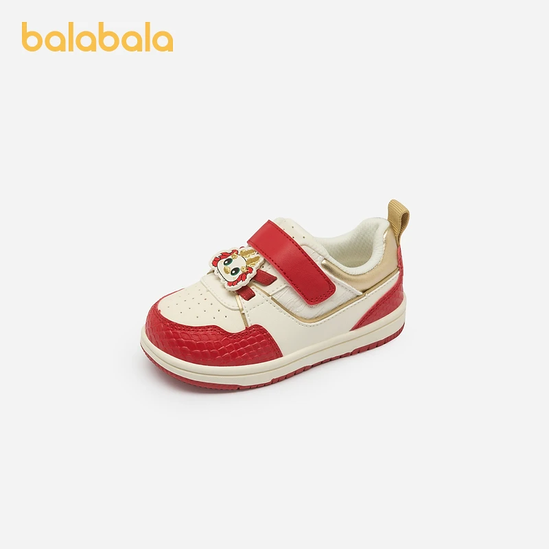 巴拉巴拉童鞋学步鞋2024冬龙年拜年鞋小白鞋舒适透气208124144203