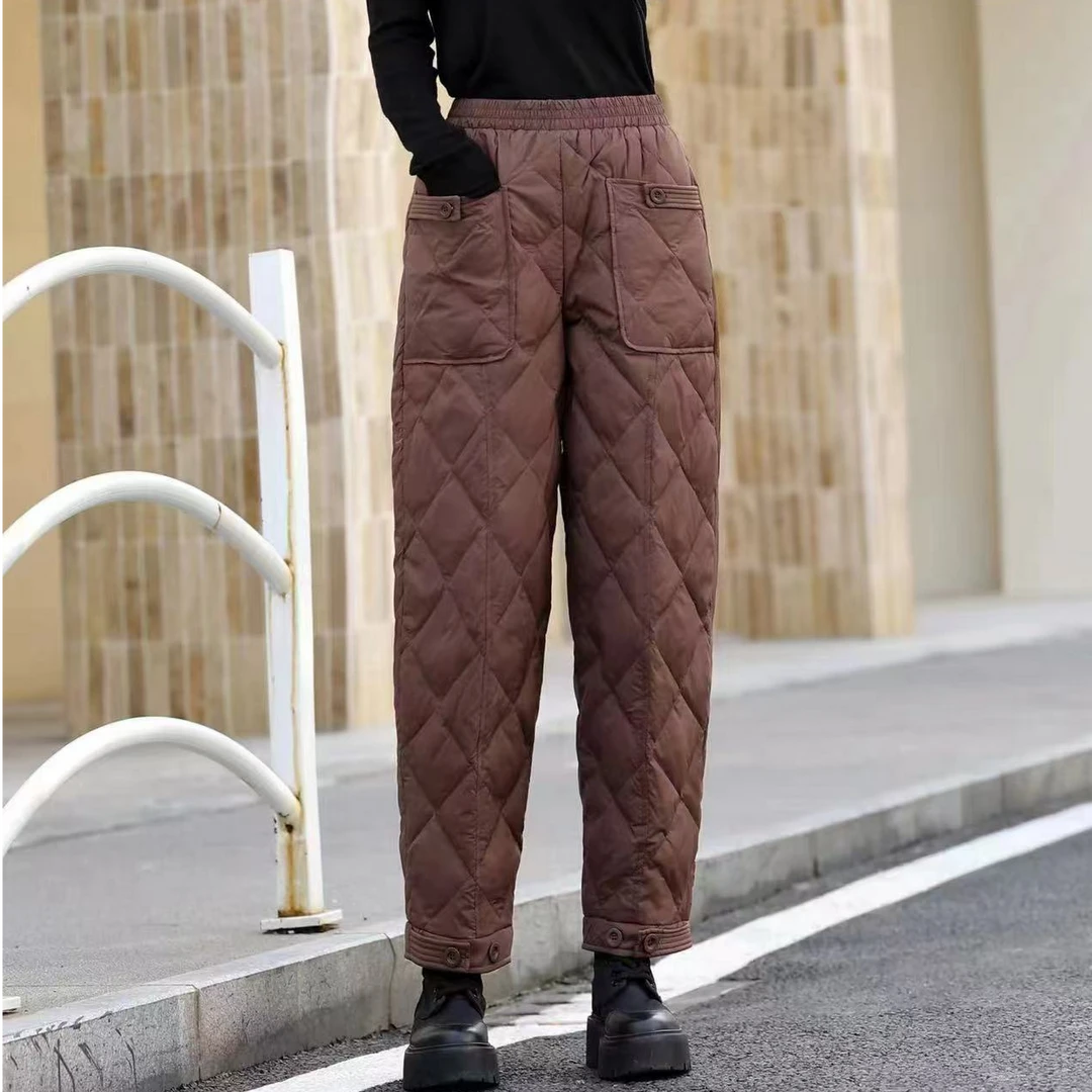 玛罗兰 品牌加厚新款 压带纽扣款鸭绒裤