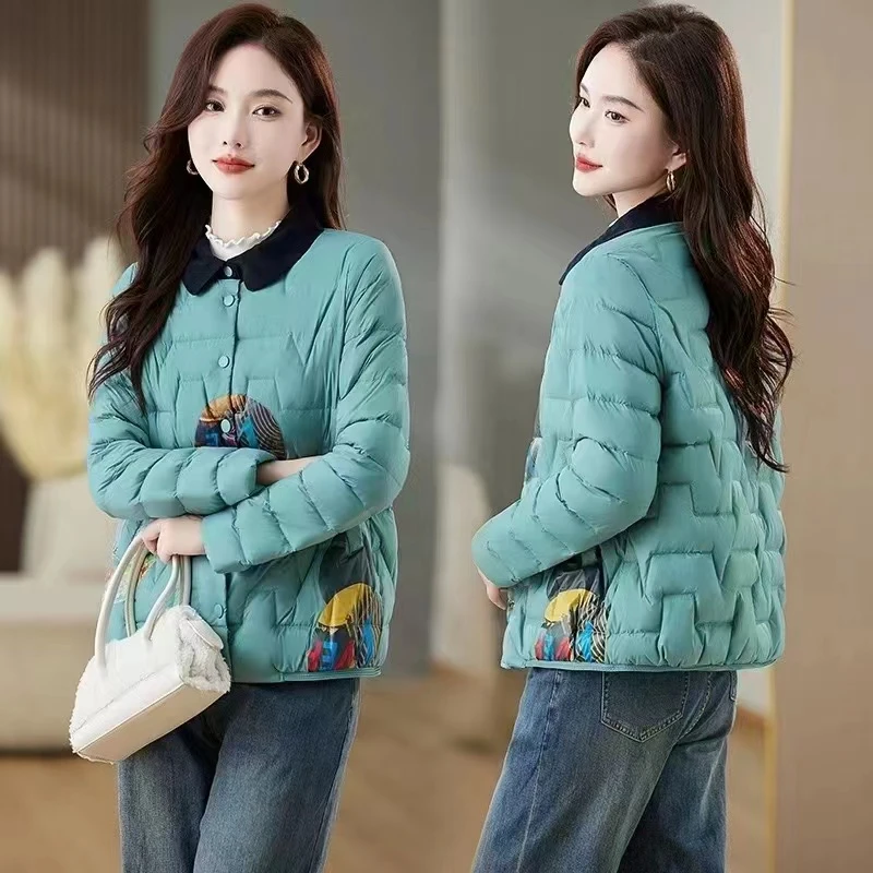 玛罗兰 品牌正品 羽绒中式田园风服装 花好月圆外套8602