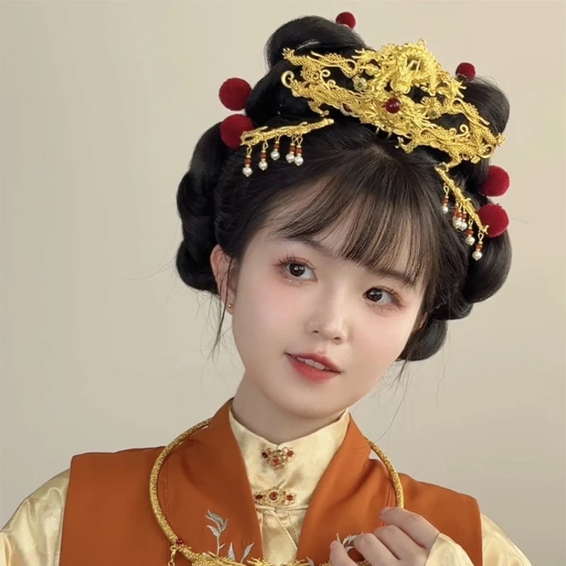 耀如春华双龙戏珠 汉服配饰