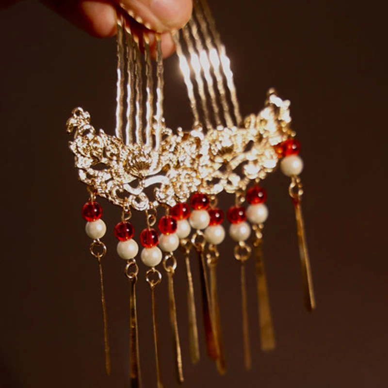 耀如春华红妆发梳【绝版下架】汉服配饰