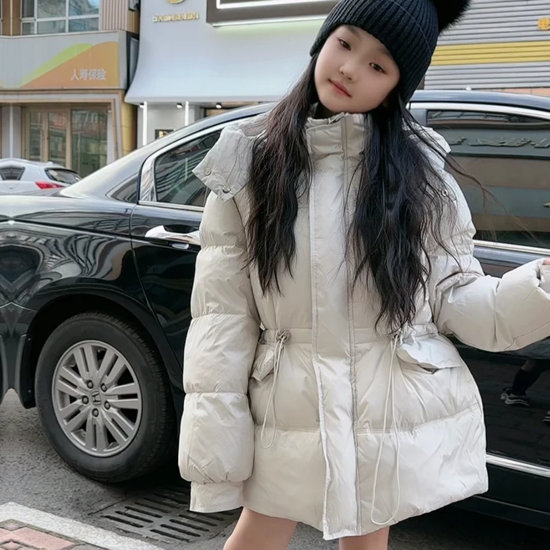 【极寒系列】亲子羽绒服秋冬冬季加厚时尚百搭收腰中长款保暖8001