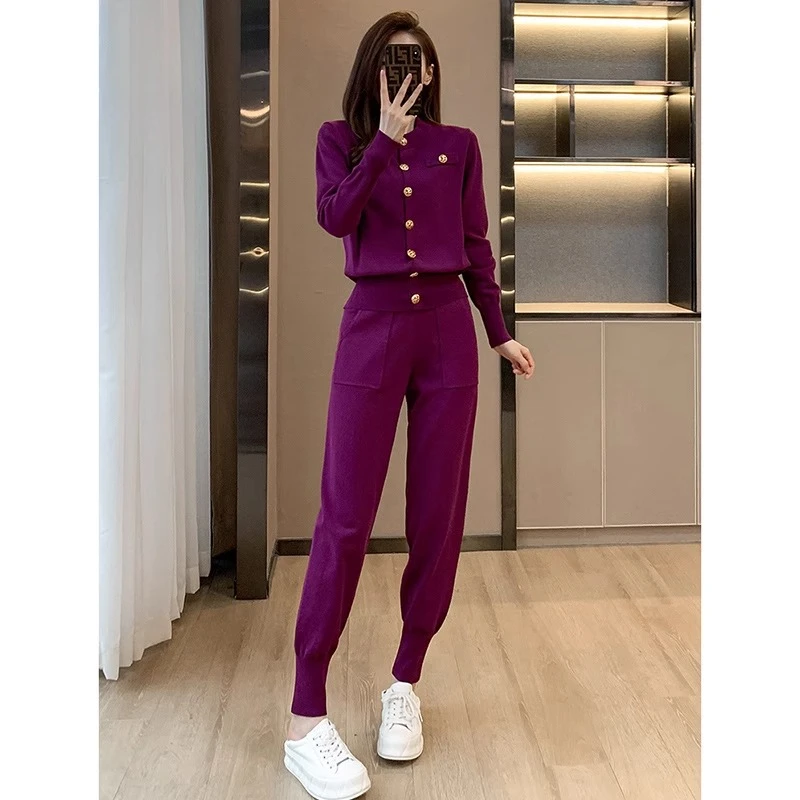 T709韩版流行时尚女装套装两件套2024秋季新款洋气休闲铅笔裤女