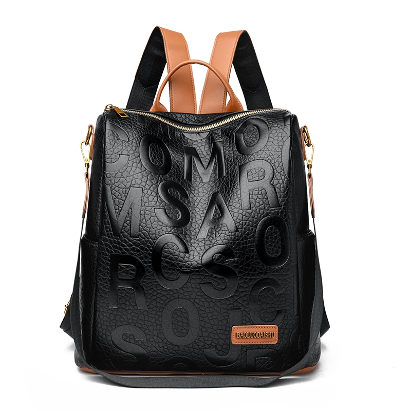 TT（长32高32厚16）堡萝袋鼠&613黑色双肩包棕色肩带~可以斜挎