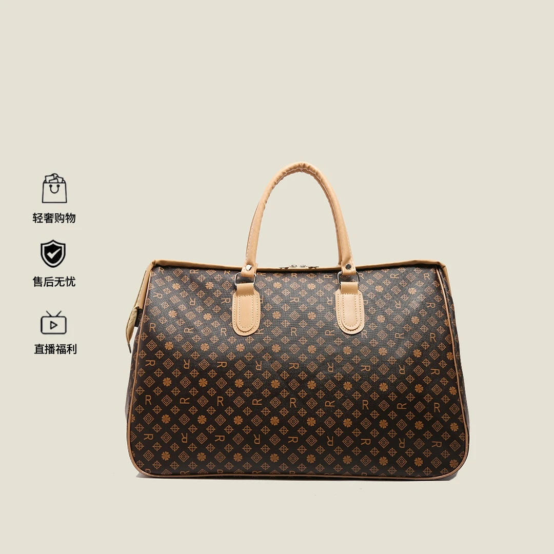 （长46宽20高32）棕色旅行包大容量手提包