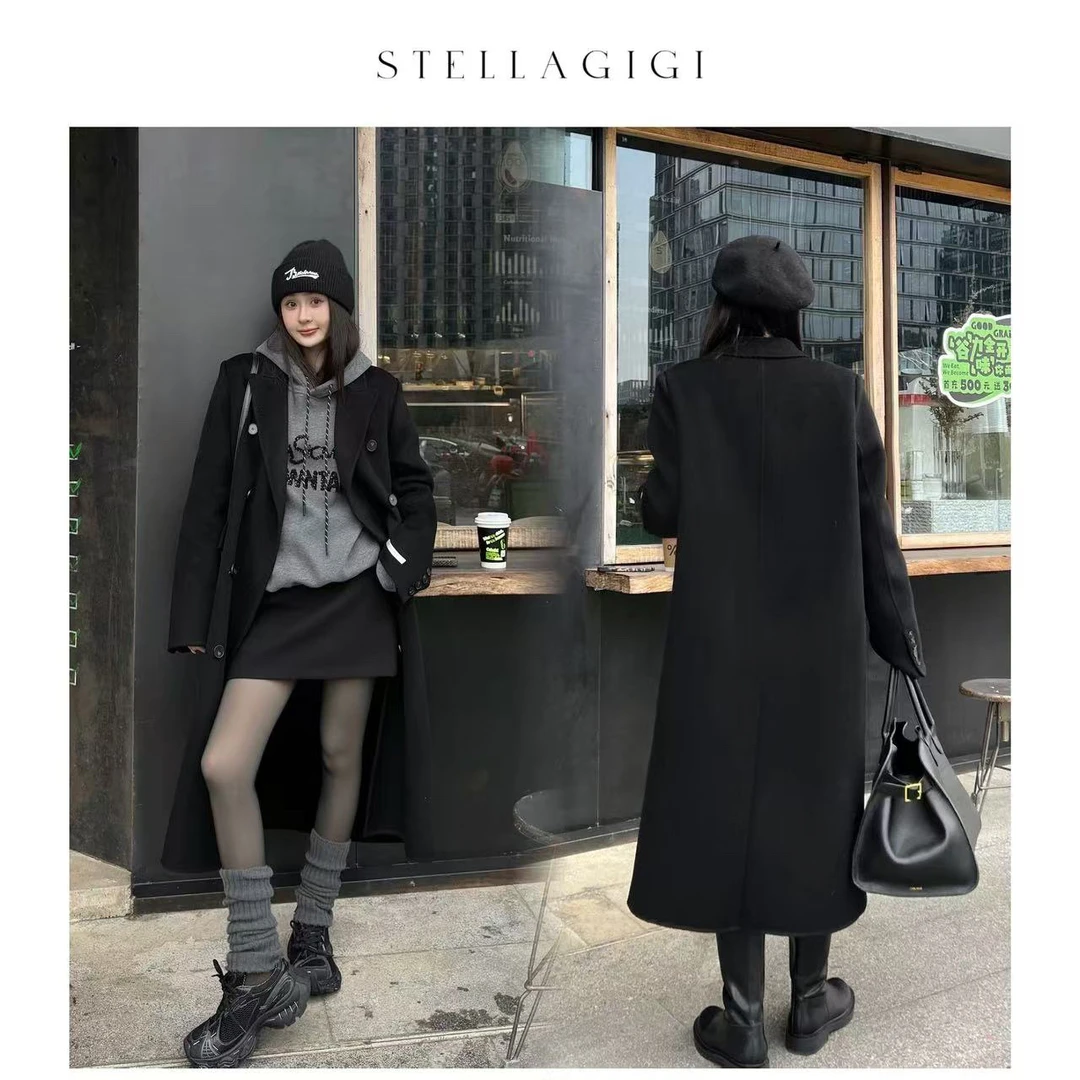 SG / 郭幂幂 AW 高定双面羊毛 立体窄版西装领大衣WT-20242306