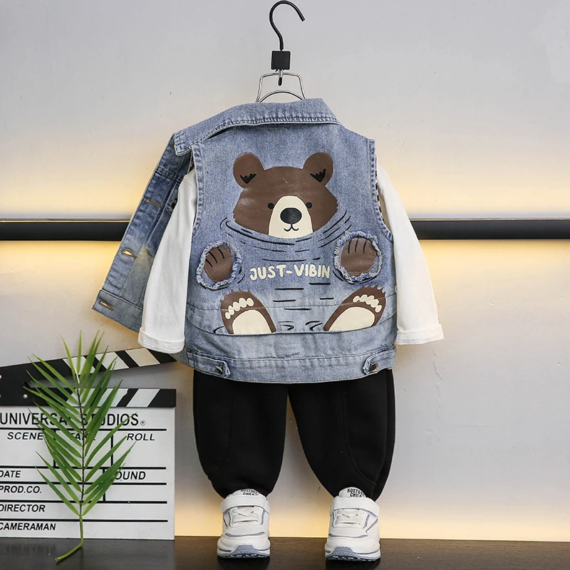 洋气牛仔马甲男童时尚百搭外套宝宝1--8岁儿童百搭上衣中小童背心
