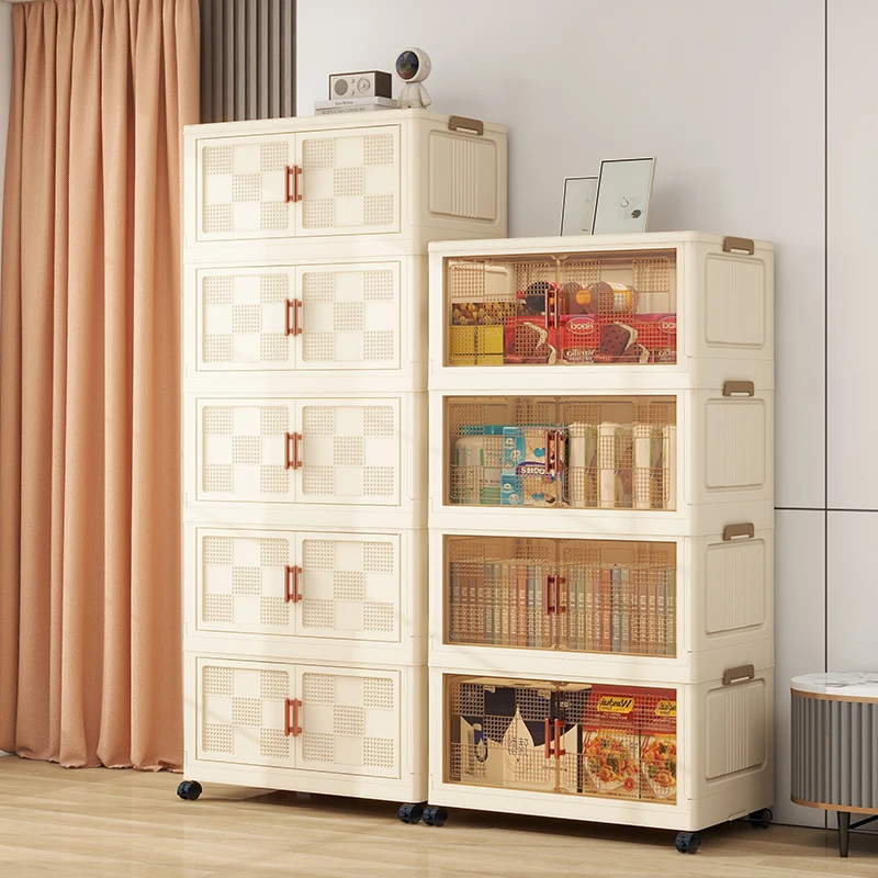 FY50cm双开门可折叠免安装收纳柜零食储物柜客厅杂物收纳柜家用