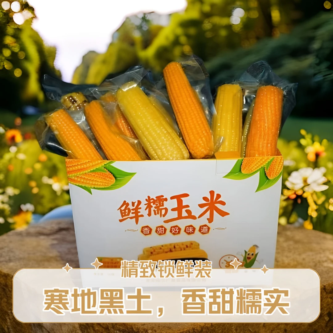 北纬47°东北黄玉米220g*8真空锁鲜尝鲜装新鲜棒整箱礼盒装黄苞米