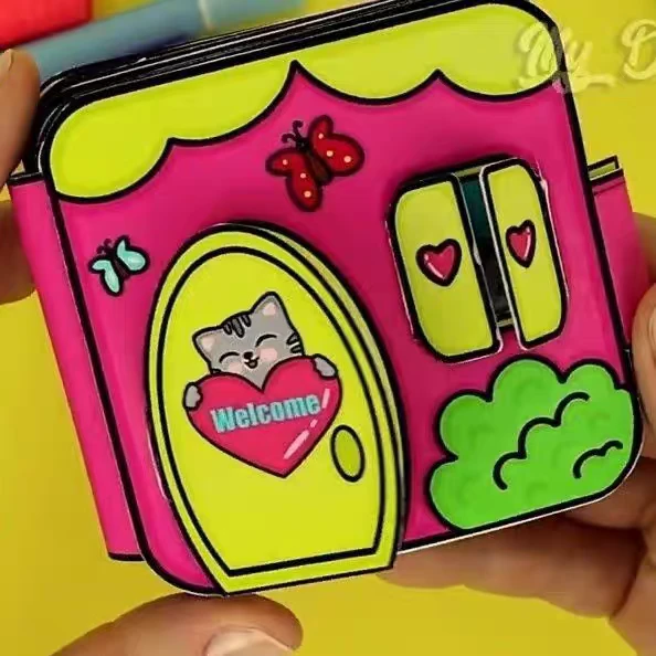 迷你小猫换装纸娃娃手工diy自制半成品安静书游戏玩具书