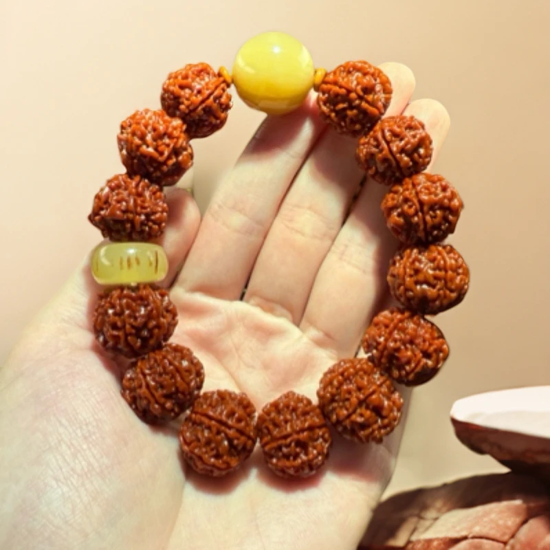 六瓣精致玉华盘龙纹满蜂窝金刚菩提大金刚（yangjiaomi)