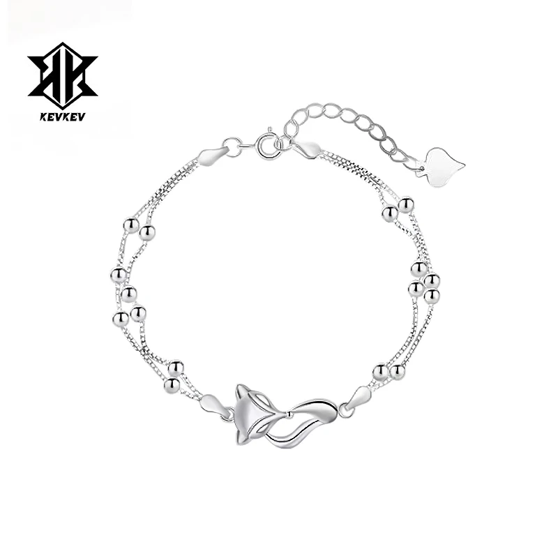 925银手链 赵露思桑稚同款纯银灵狐手链女轻奢简约时尚百搭气质