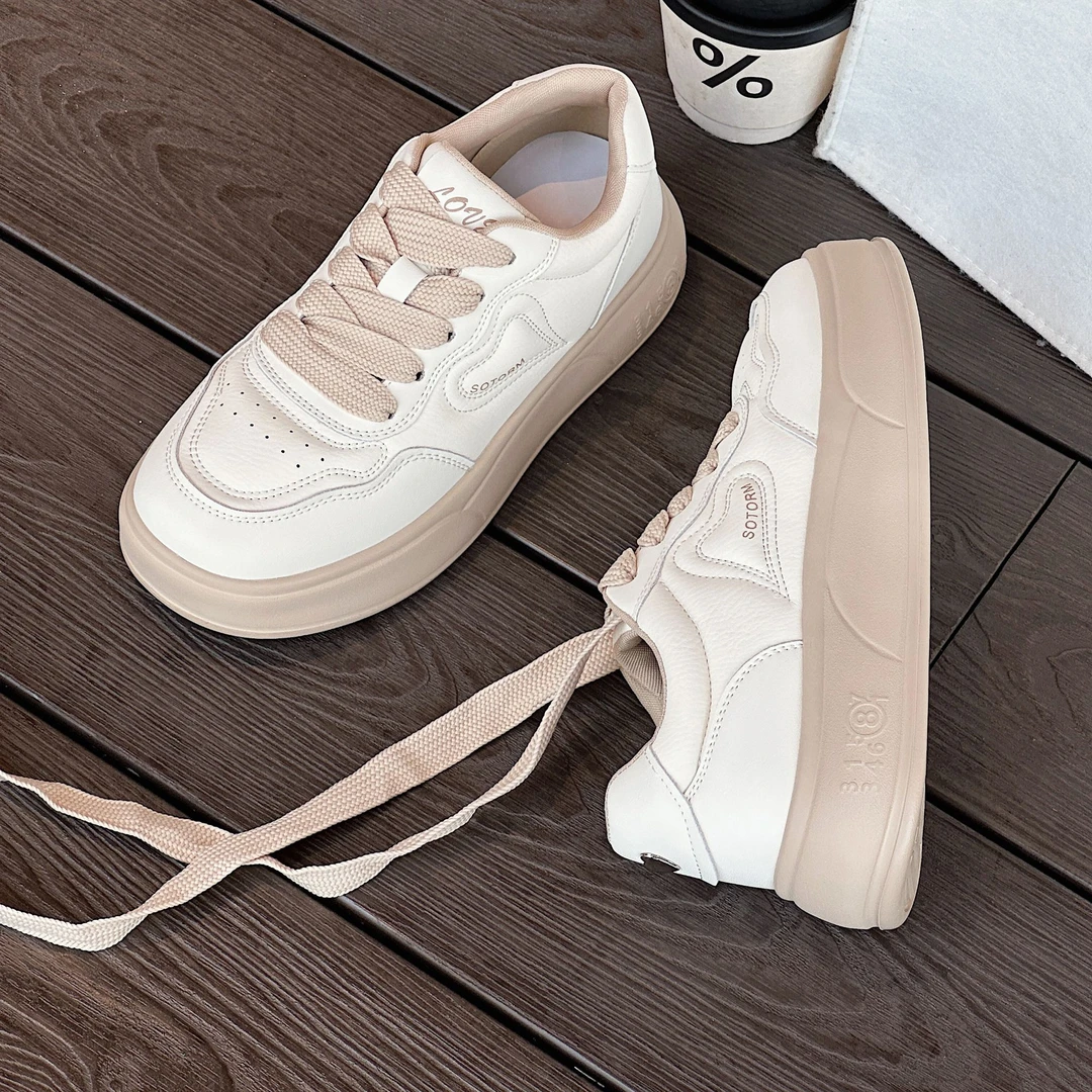 2025春季厚底增高休闲真皮百搭面包鞋网红运动女鞋798