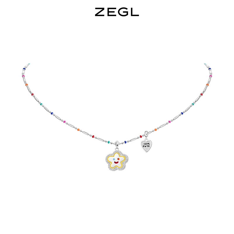 ZEGL 钛钢项链 小彩串项链新款彩串轻奢可爱小众多巴胺穿搭饰品DB