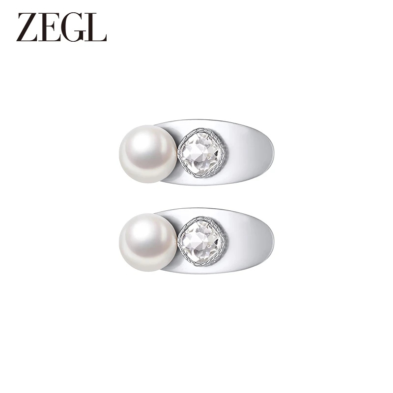 ZEGL 铜合金发饰 璀璨时尚发夹后脑勺一字夹侧边简约头饰小众饰品