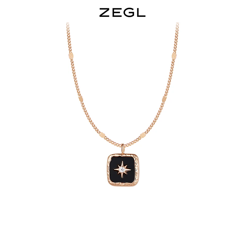 ZEGL 钛钢项链 简约星芒锁骨链百搭简约小众时尚轻奢经典饰品DB