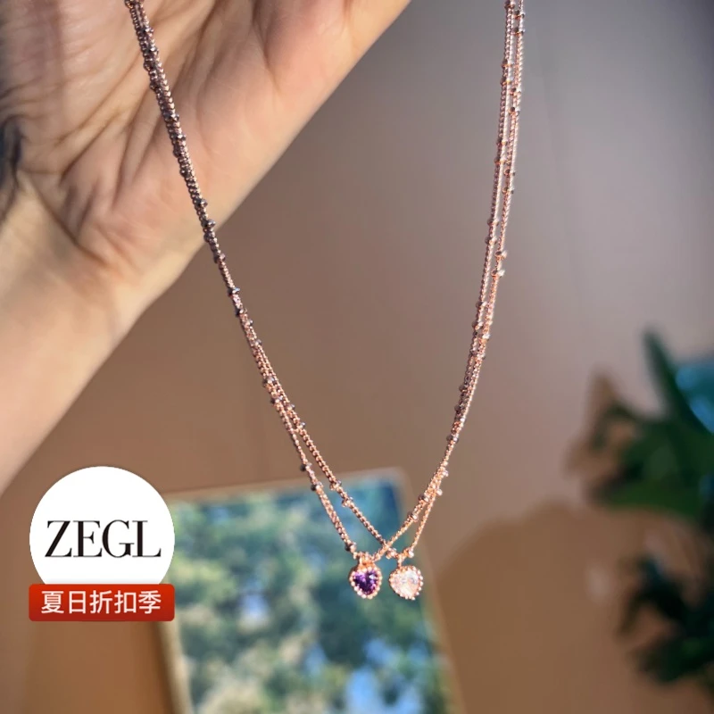 【ZEGL夏日折扣】轻奢爱心项链法式气质简约百搭小众饰品