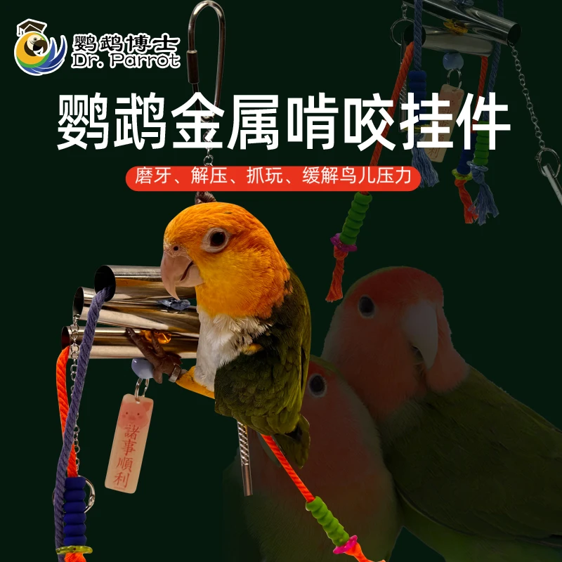 鹦鹉不锈钢彩辫子啃咬玩具鸟用品娱乐解压解闷开发智力鸟磨嘴磨牙