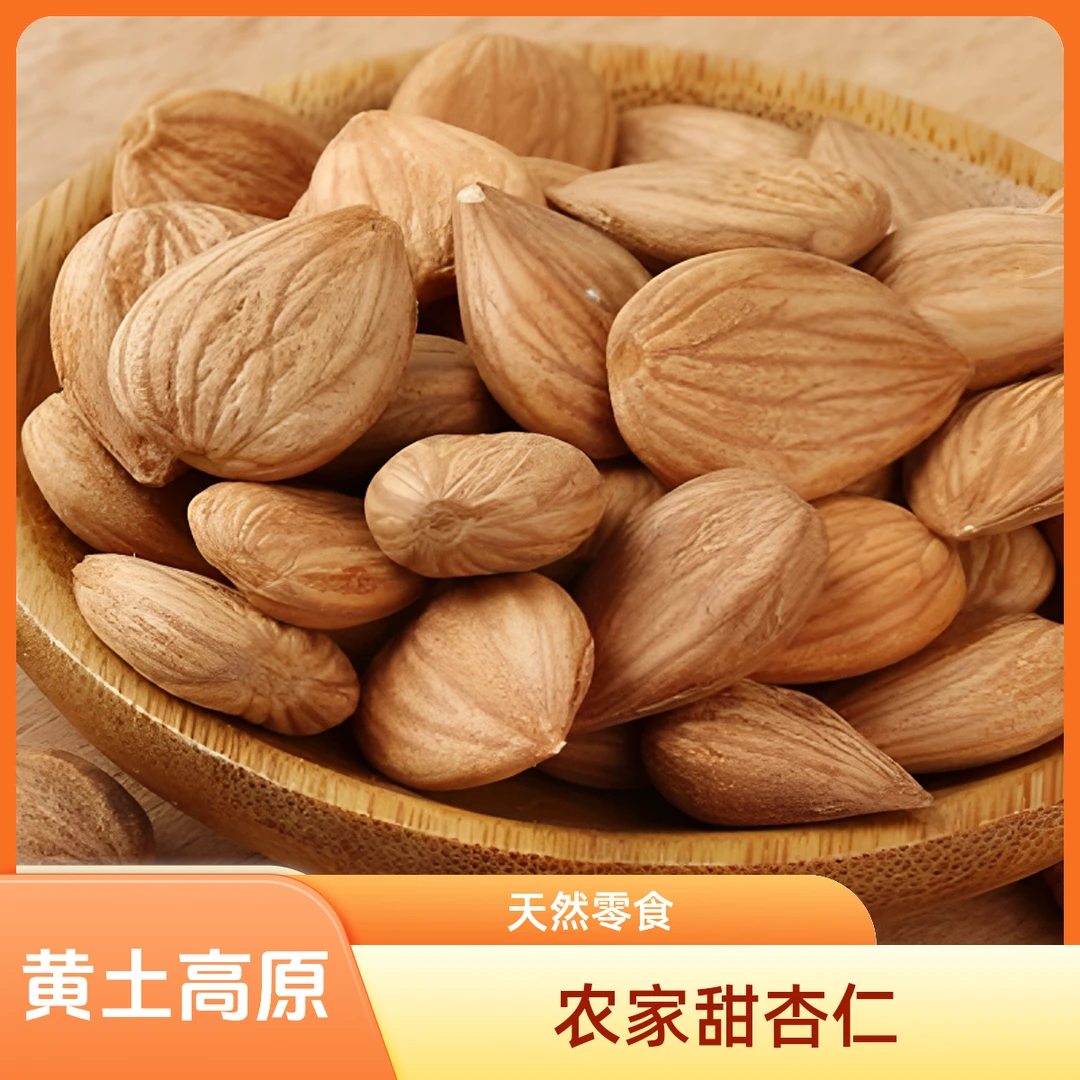 甘肃庆阳特产甜杏仁南杏仁生杏仁农家美食原味大颗粒营养解馋零食