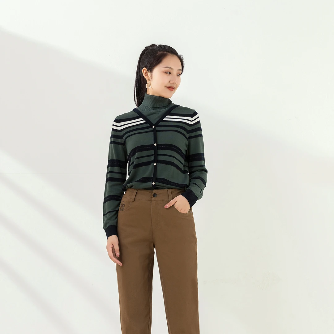 女士条纹毛衫IC522677