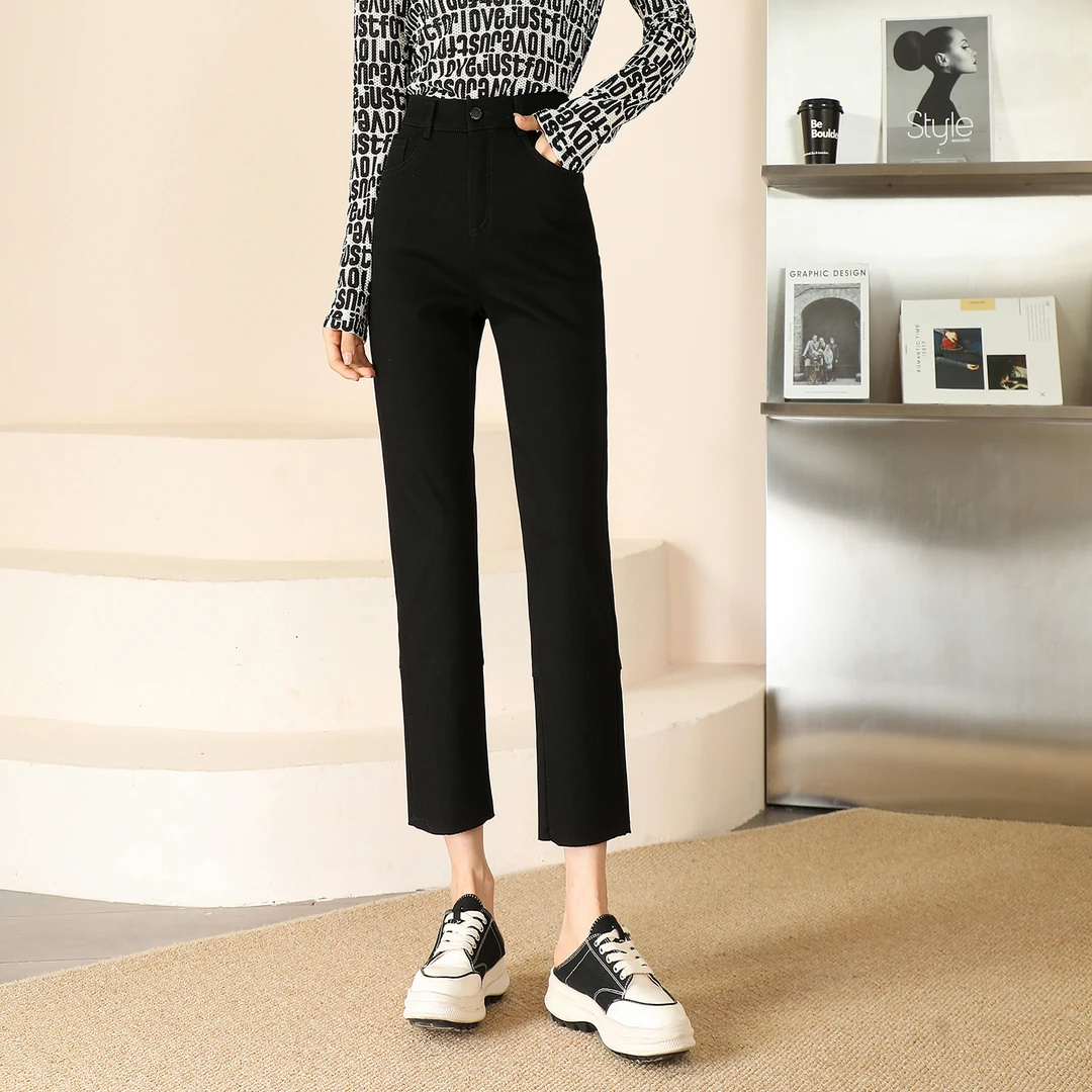 冬款高腰烟杆裤TWD1223