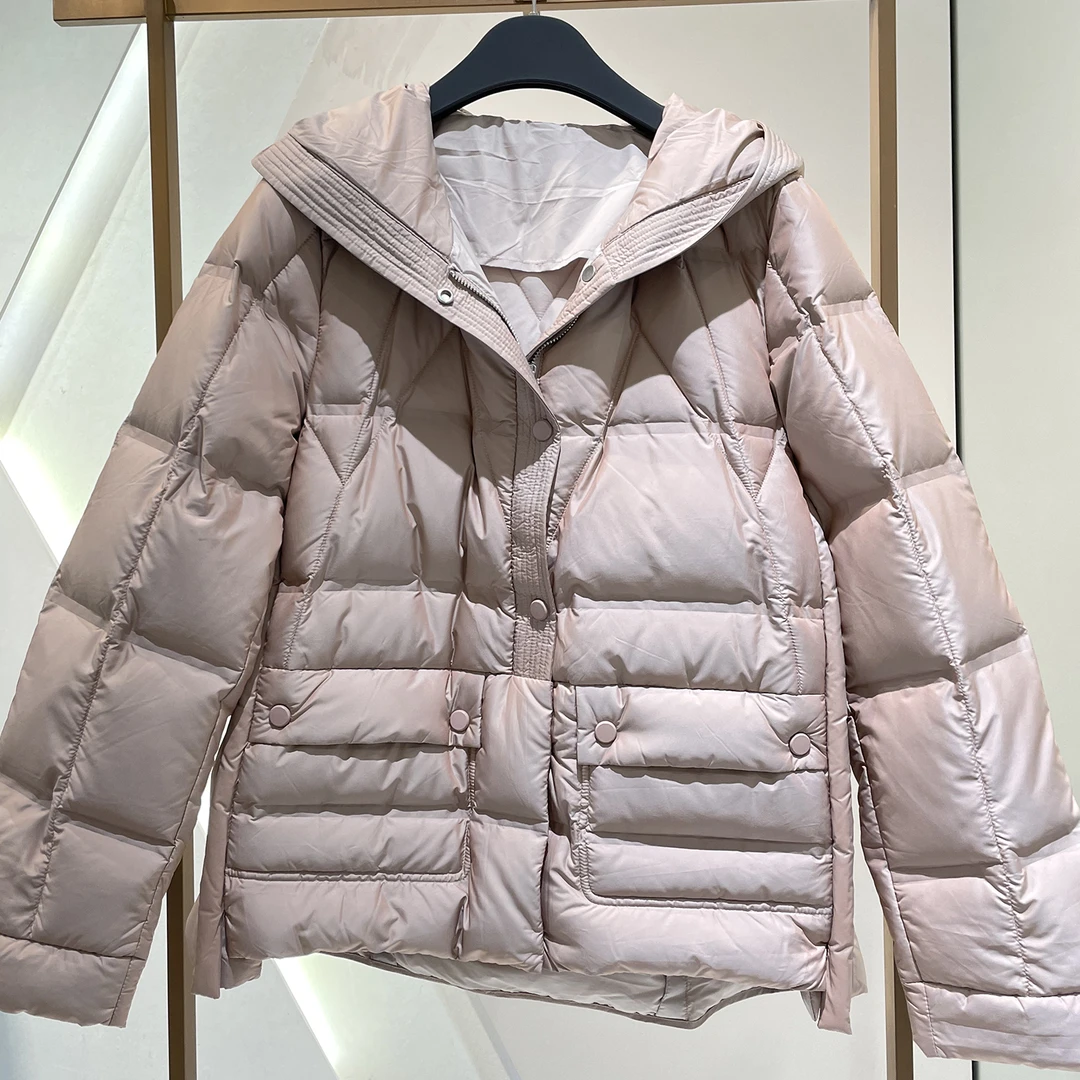 短款连帽撞色羽绒服IC938083