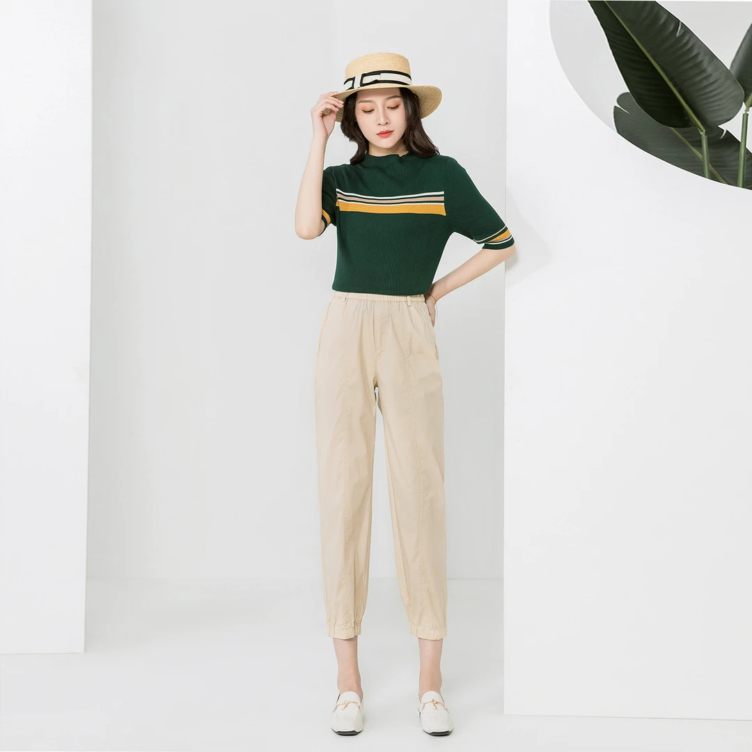 女装显瘦运动舒适高腰休闲裤7B380038