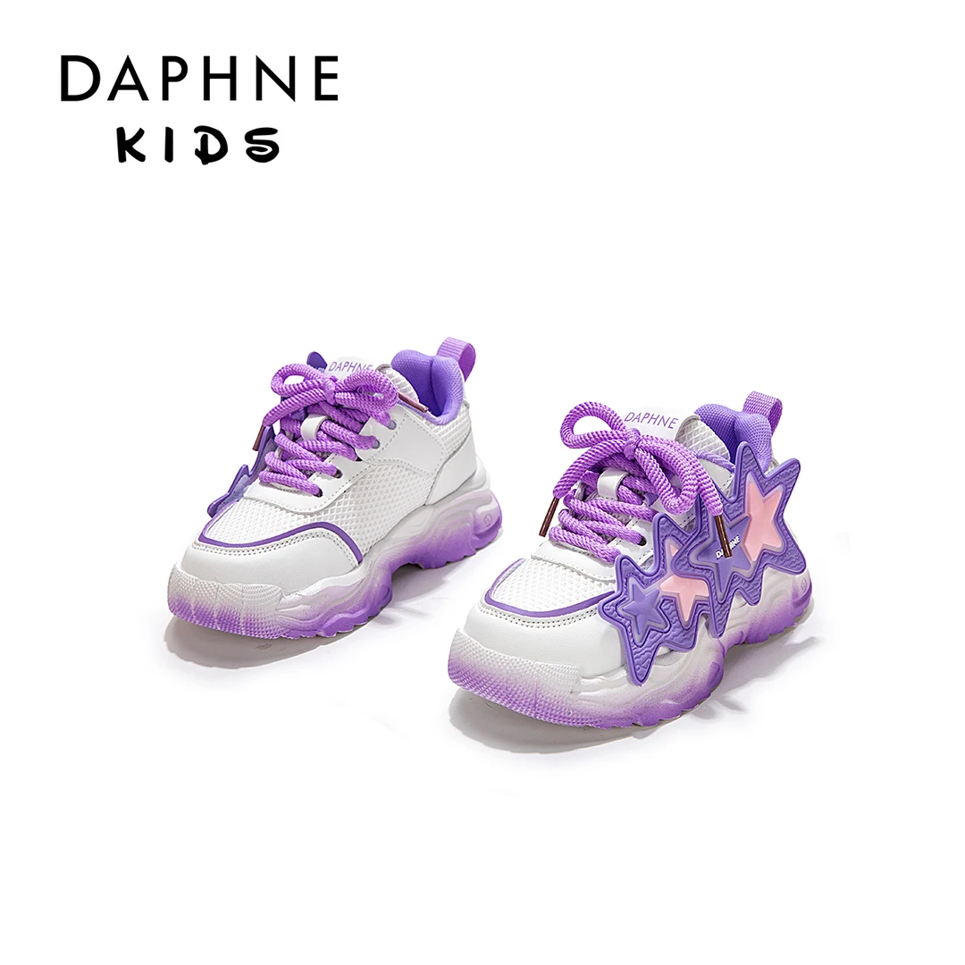 达芙妮Daphne儿童2025年春秋新款老爹鞋透气厚底网面中大童1041