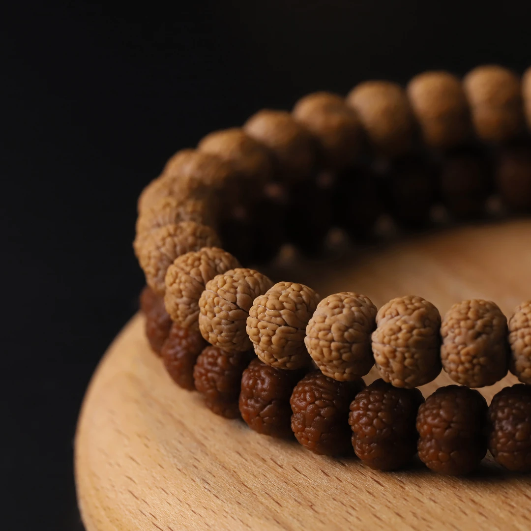 S0311-1【高定四瓣飞碟龙鳞】头货小金刚菩提单圈手串（送工具）