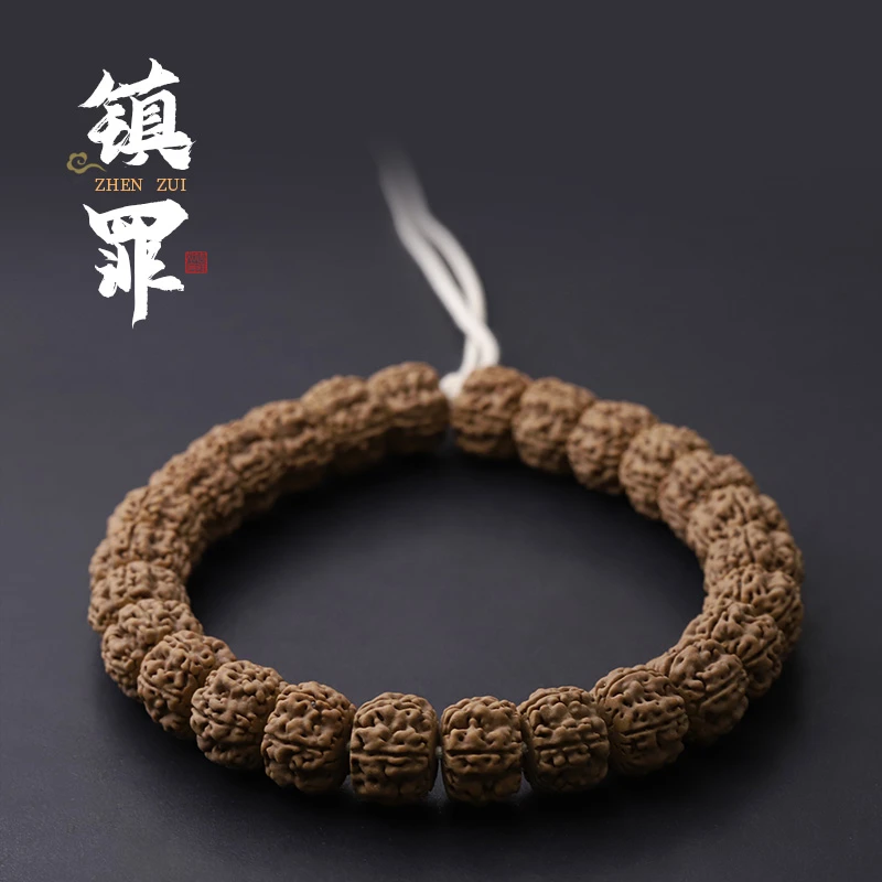 S7947【镇罪】小定制精选老树藏式盘龙金刚菩提单圈手串 送工具