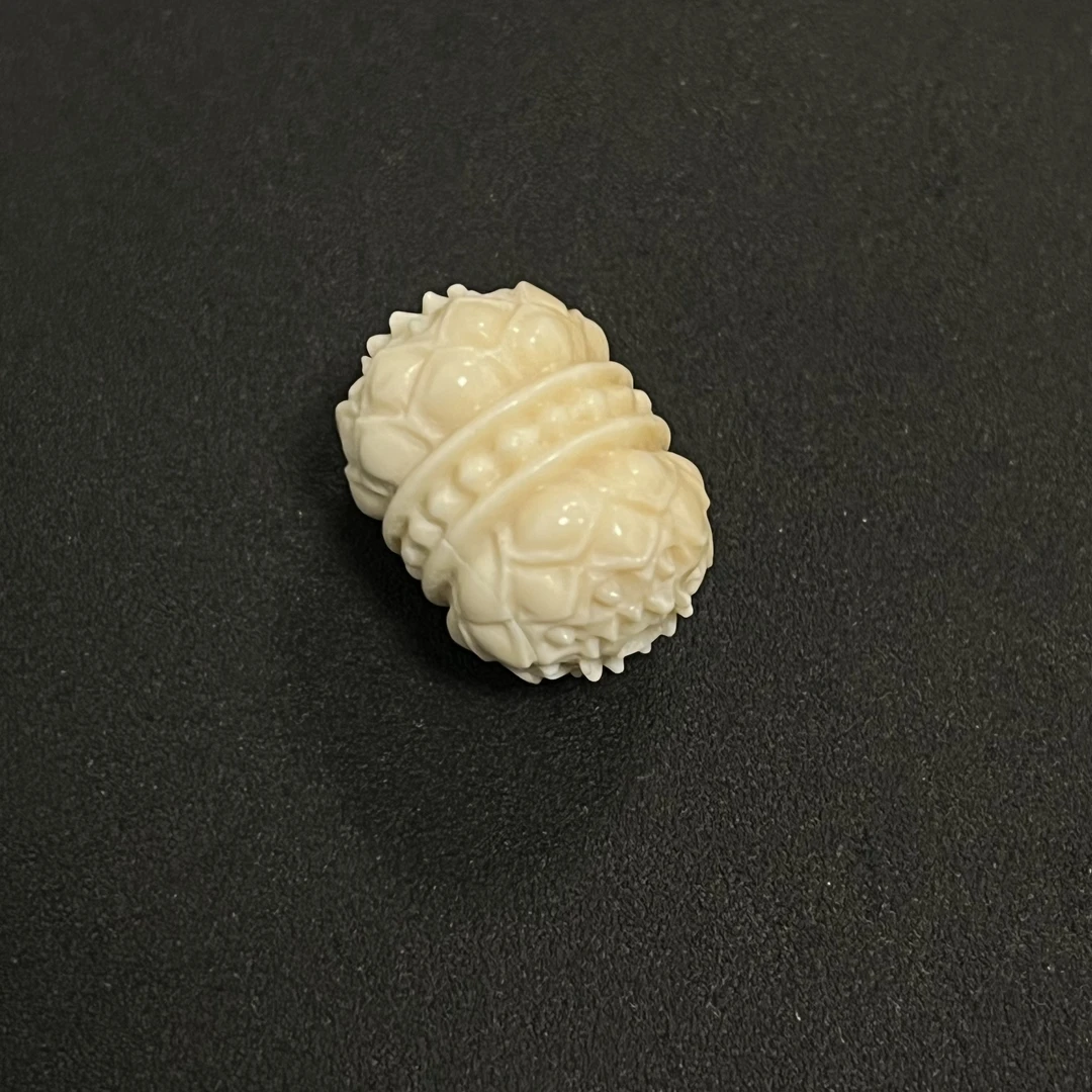 M5244 猛犸牙冰料【双莲花桶珠】文玩饰品