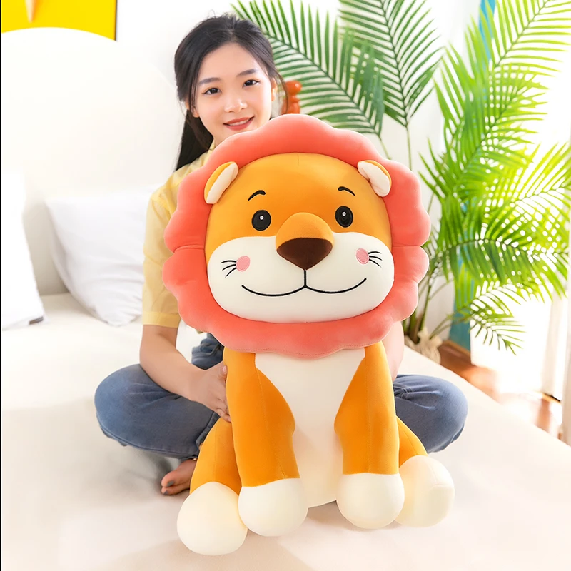 可爱萌小狮公仔男宝生日礼物陪睡抱枕毛绒玩具