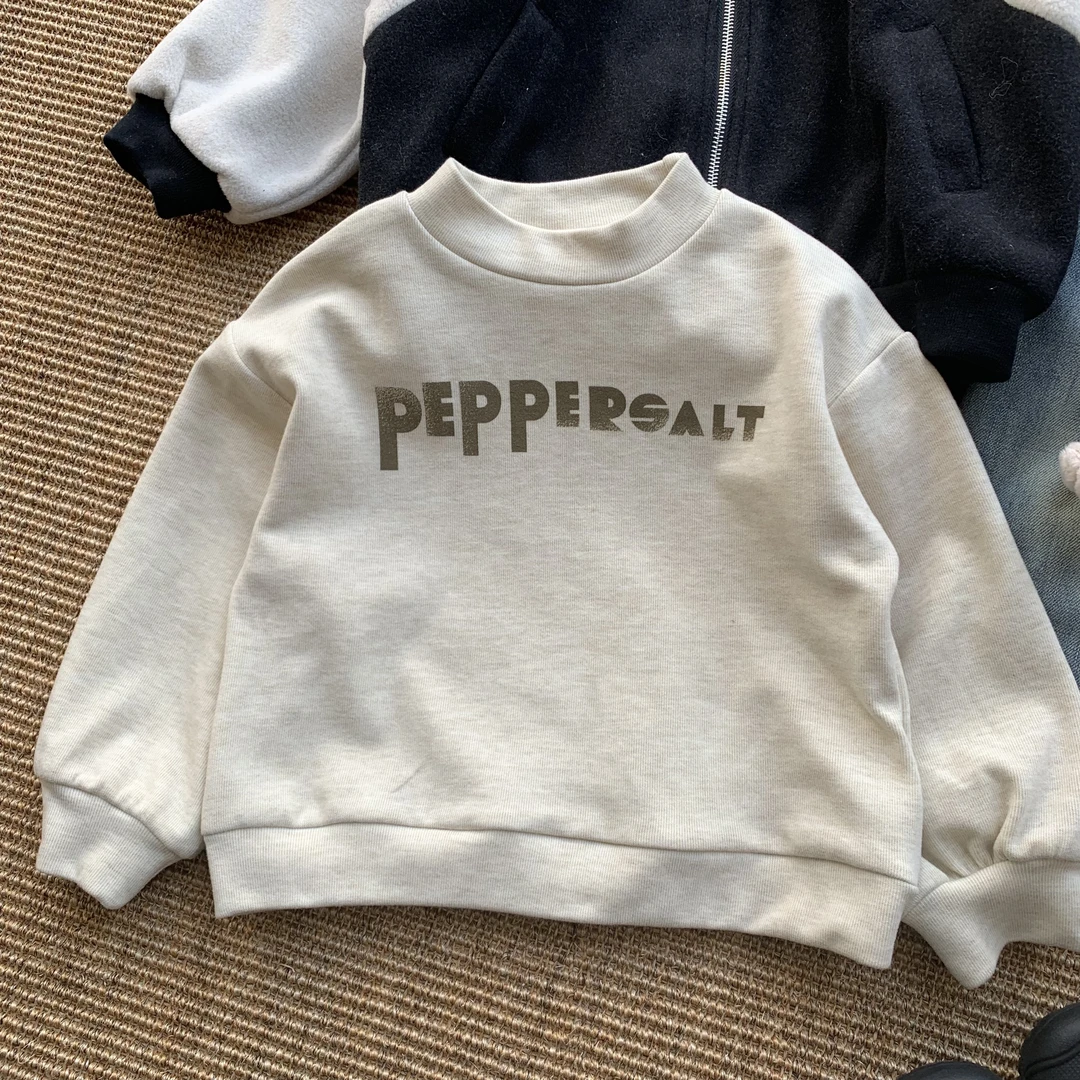 【棉烊内搭卫衣绒衫】中小童秋冬款简约日系儿童百搭半高领卫衣内搭