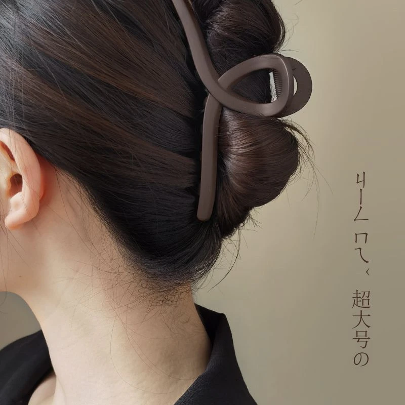 简约磨砂夹子头饰女超大号发夹后脑勺气质盘发抓夹鲨鱼夹发卡头饰