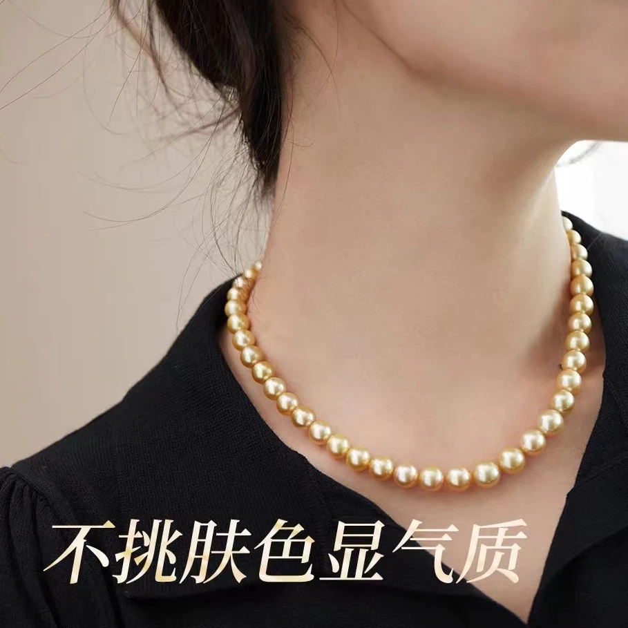 卡卡推荐 菲律宾海水南洋金珠项链（巴洛克多样性发一条）