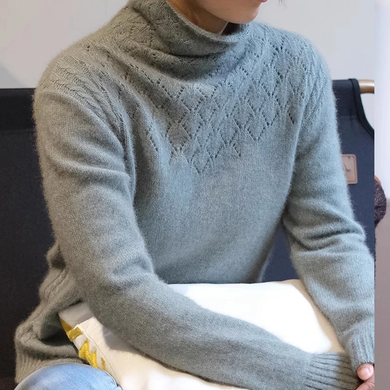 安吉列西子堆堆领套头衫材料包 羊绒毛线团手工编织diy材料包自制