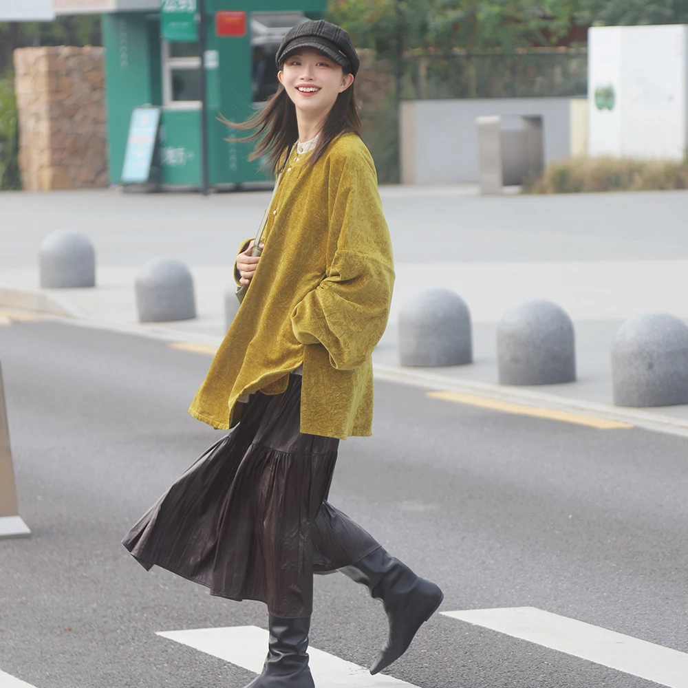 谜阿凰寻竹圆领衫明制复原新中式复古民族风日常春秋女款原创汉服