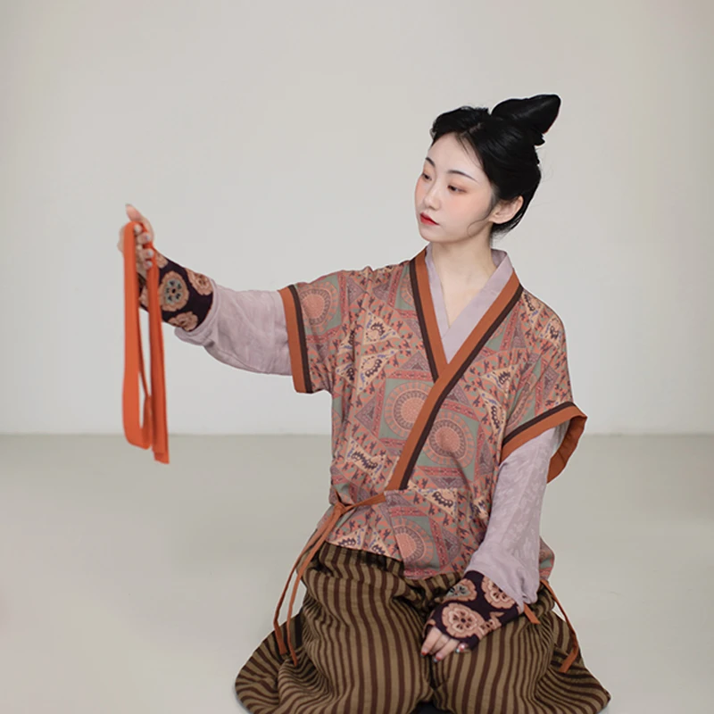 谜阿凰浅紫仿花罗里衣唐制汉服女新中式春夏季改良国风