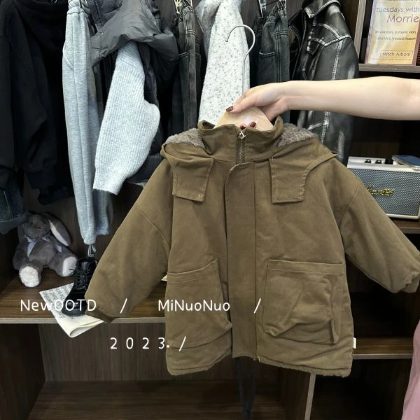 2023儿童宝宝休闲连帽韩版时尚冬款百搭棉服外套SJ0227