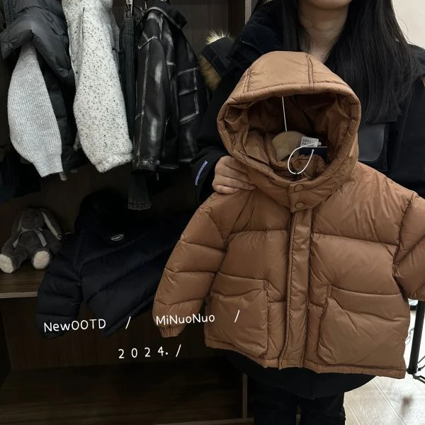 2024冬季新款儿童中长款羽绒服男女童保暖外套宝宝韩版带帽KK2280