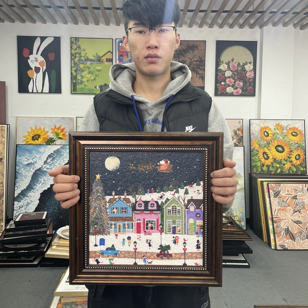 现代美式轻奢风景客厅挂画沙发背景墙卧室装饰画方形壁画144