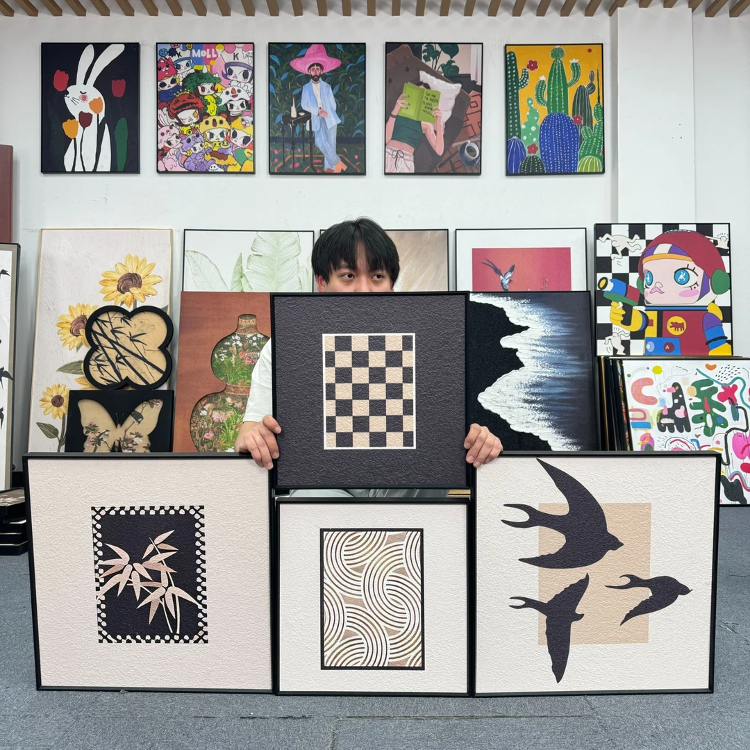 中古风客厅装饰画法式复古沙发背景墙挂画小众卧室组合餐厅画2450