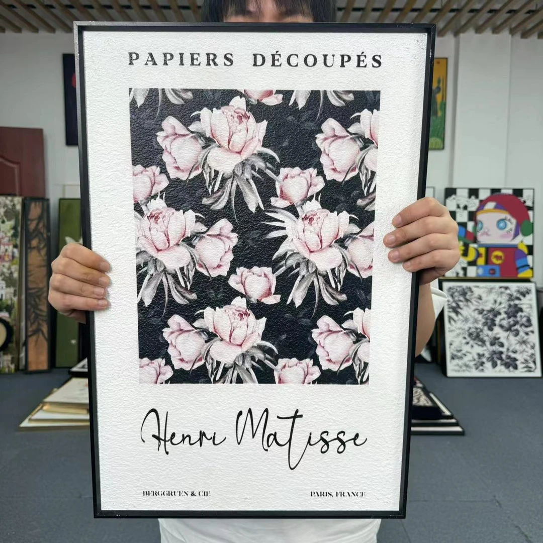 复古玫瑰花装饰画客厅餐厅电视柜餐边斗柜桌面摆画卧室梳挂画146