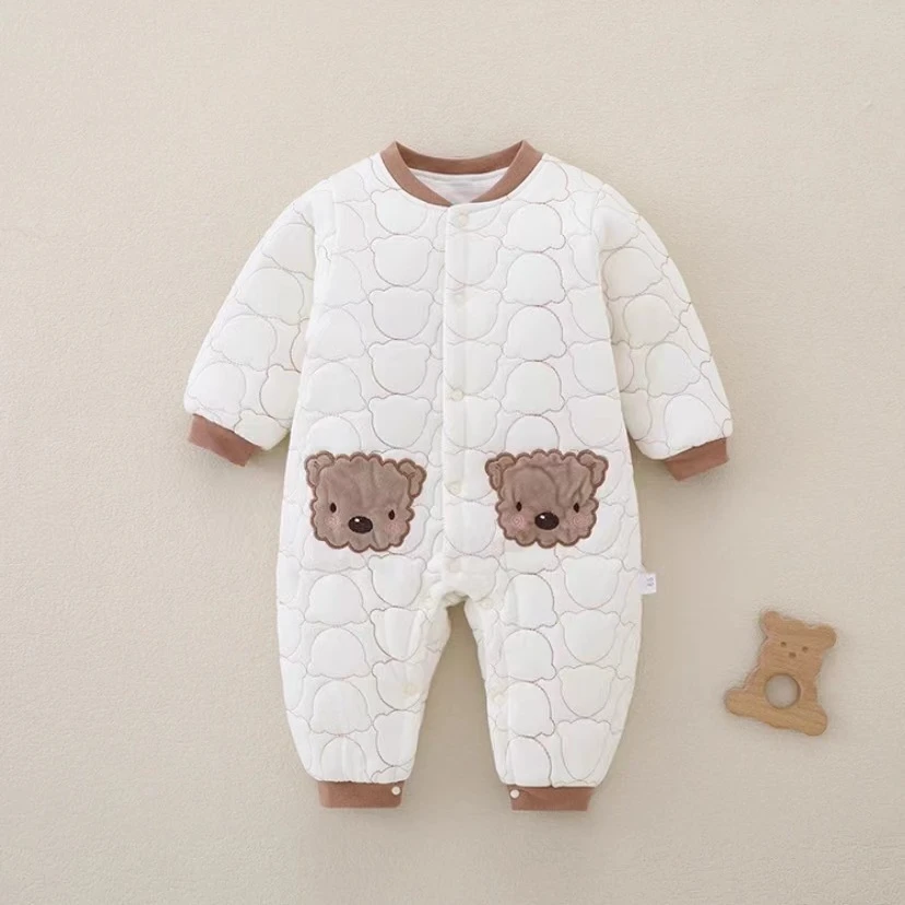 婴儿马甲背心春秋加厚冬季男女宝宝夹棉衣服保暖新生儿洋气外出服